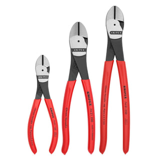 KNIPEX 00 20 05 US High Leverage Diagonal Cutters Set, 6.3",8", 10", Angled