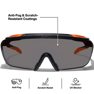 Klein Tools 03007 Over-The-Glasses Safety Glasses, Shaded Gray Lens
