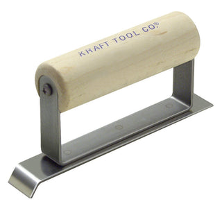 Kraft Tool CF199 6" x 1" 3/4"L Stainless Steel Chamfer Edger with Wood Handle