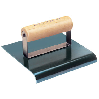 Kraft Tool CF575 6" x 6" 1/4"R Blue Steel Edger with Wood Handle