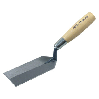 Kraft Tool AR432 5" x 2" Archaeology Margin Trowel with Wood Handle