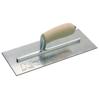 Kraft Tool PL525 10-1/2" x 4-1/2" Swedish Stainless Steel Finish Trowel with Camel Back Wood Handle