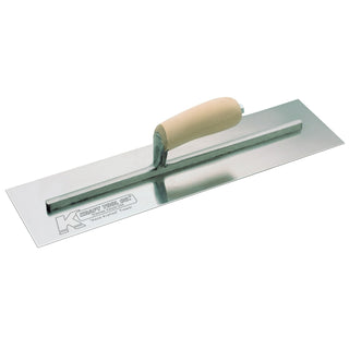 Kraft Tool CF742 12" x 4" Swedish Stainless Steel Cement Trowel with Camel Back Wood Handle