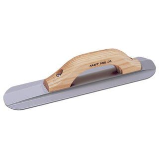 Kraft Tool CF072 12" x 3-1/4" Round End Magnesium Hand Float with High Lift Wood Handle