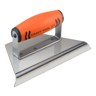 Kraft Tool CF156PF 1/2" R Stainless Steel Tapered Hand Edger 8" to 3" x 4" with ProForm Handle