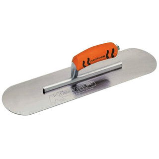 Kraft Tool CF435PF 10" x 3" Carbon Steel Pool Trowel with a ProForm Handle on a Short Shank