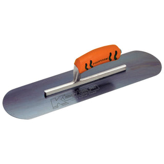 Kraft Tool CF292BPF 18" x 5" Blue Steel Pool Trowel with a ProForm Handle on a Short Shank