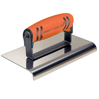 Kraft Tool CF170PF 6" x 3" 1/8"R Stainless Steel Cement Edger with ProForm Handle