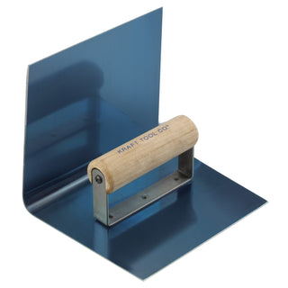 Kraft Tool CF9060 6" x 6" 1/4"R 6"Lip Blue Steel Hand Cove Tool with Wood Handle