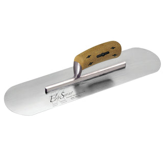 Kraft Tool CFE437K Elite Series Five Star 14" x 4" Carbon Steel Pool Trowel with Cork Handle on a Short Shank