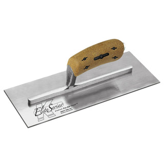 Kraft Tool PLE468K Elite Series Five Star 12" x 5" Carbon Steel Plaster Trowel with Cork Handle