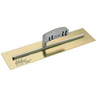 Kraft Tool CFE532PF Elite Series Five Star 16" x 3" Golden Stainless Steel Cement Trowel with ProForm Handle