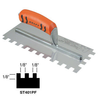 Superior Tile Cutter ST401PF 1/8" x 1/8" x 1/8" Square-Notch Trowel with ProForm Handle