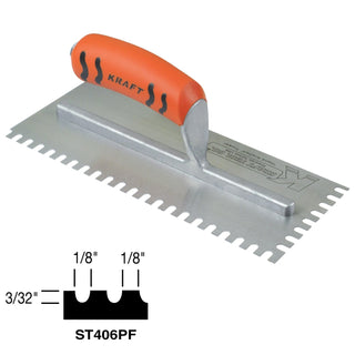 Superior Tile Cutter ST406PF 1/8" x 3/32" x 1/8" U-Notch Trowel with ProForm Handle