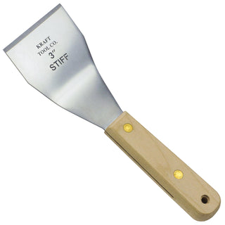 Kraft Tool DW035 3" Bent Stainless Steel Stiff Scraper