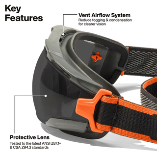 Klein Tools 03611 Compact Safety Goggles, Shaded Gray Lens