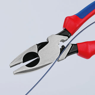 Knipex 09 12 240 9 1/2" High Leverage Lineman's Pliers New England with Fish Tape Puller & Crimper