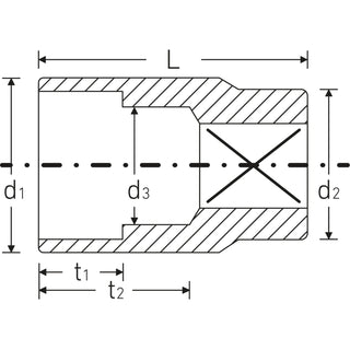 Stahlwille 03410052 50a 1/2" 12-pt Socket, 1 1/8"