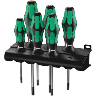 Wera 367/6 TORX® HF Kraftform Plus Screwdriver set with holding function and rack, 6 pieces