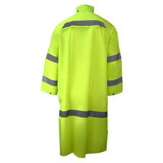 Neese 1870C Econo-Viz Coat with Snap-On Hood and Reflective Tape - Hi-Vis Lime
