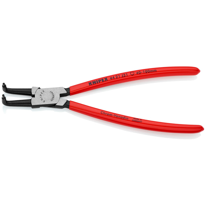 Knipex 44 21 J31 8 1/2" Internal 90° Angled Snap Ring Pliers-Forged Tips