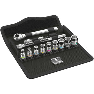 Wera 8100 SA 12 HF Zyklop Metal Ratchet Set with switch lever, 1/4" drive, metric, 13 pieces