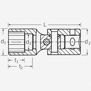 Stahlwille 01140010 Spanner 402 Uniflex Socket, 10 mm 1/4 Inch Drive