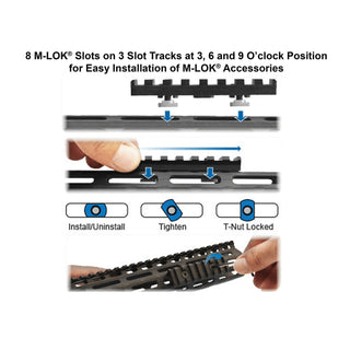 UTG MTU019SSM3 Pro AR15 Ultra Slim Free Float M-LOK Handguard, 15"