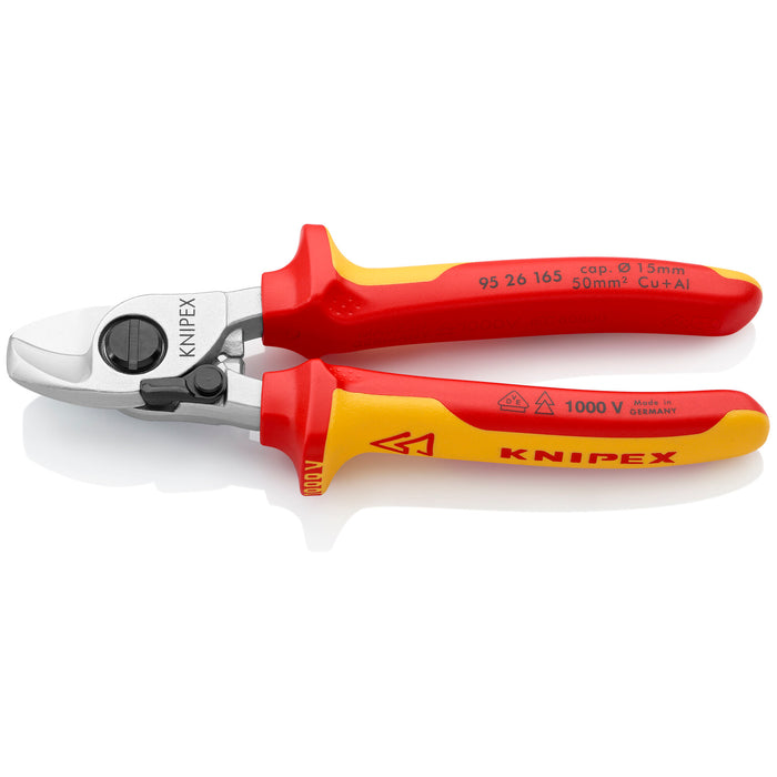Knipex 95 26 165 6 1/2" Cable Shears-1000V Insulated