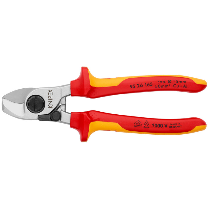 Knipex 95 26 165 6 1/2" Cable Shears-1000V Insulated