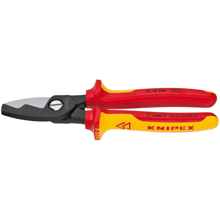 Knipex 95 18 200 SBA 8" Cable Shears-Twin Cutting Edges-1000V Insulated