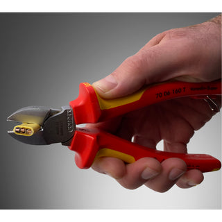 Knipex 70 06 160 T 6 1/4" Diagonal Cutters-1000V Insulated-Tethered Attachment