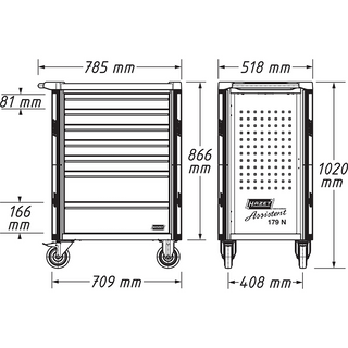 Hazet 179N-8-RAL7021/300 Tool Trolley Assistent with 300 Tools