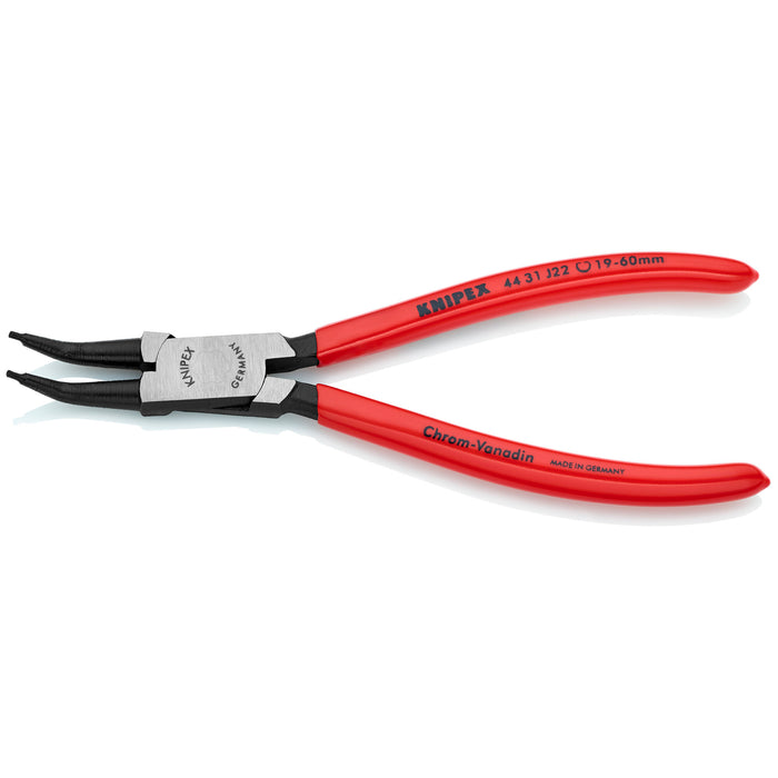Knipex 44 31 J22 SBA 7" Internal 45° Angled Snap Ring Pliers-Forged Tips