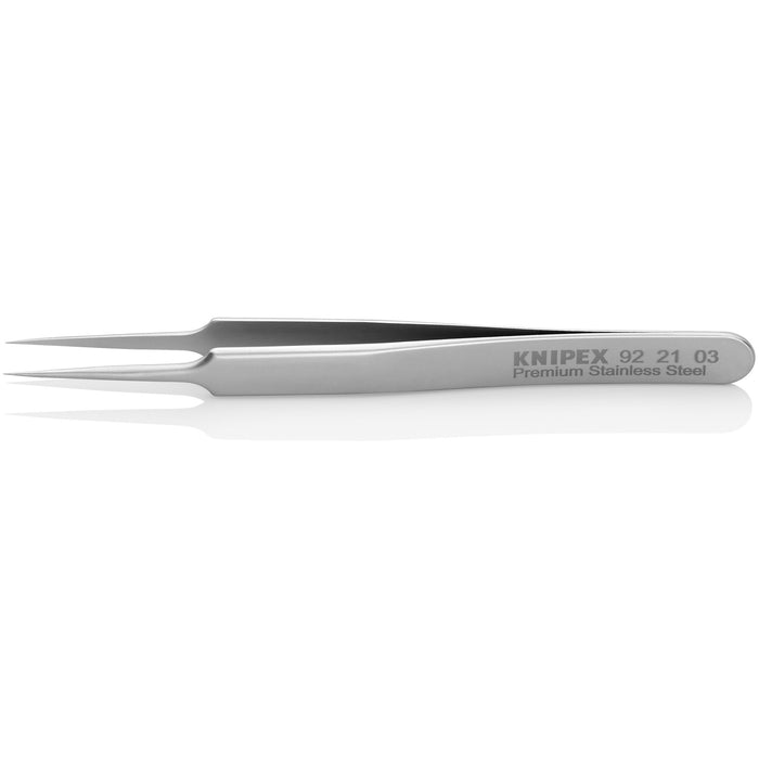 Knipex 92 21 03 4 1/2" Premium Stainless Steel Gripping Tweezers-Needle-Point Tips