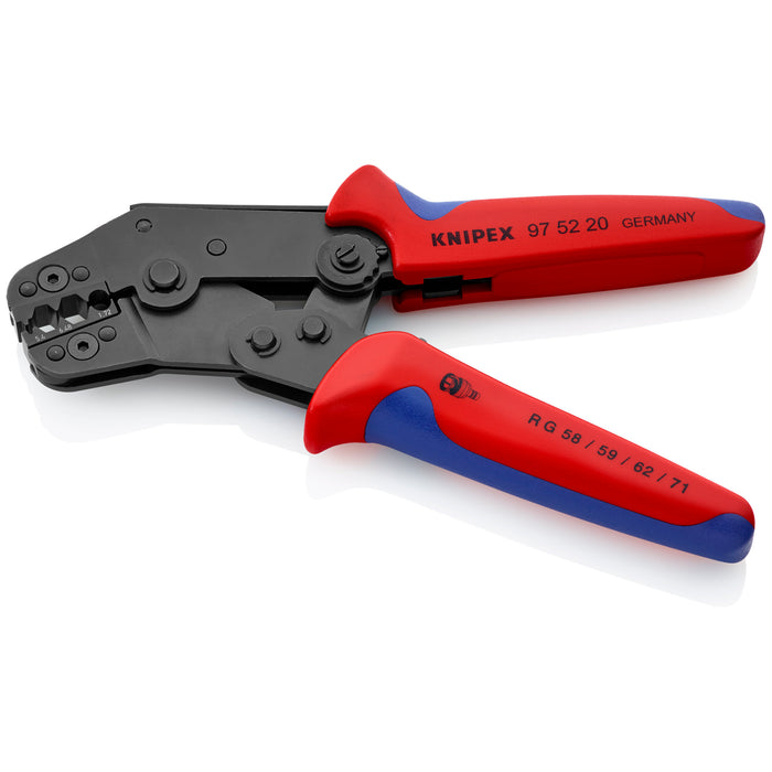 Knipex 97 52 20 7 1/2" Crimping Pliers for COAX, BNC and TNC Connectors RG 58/59/62/71/223