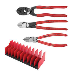 Knipex 9K 00 80 137 US 3 Pc Cutting Pliers Set with 10 Pc Tool Holder