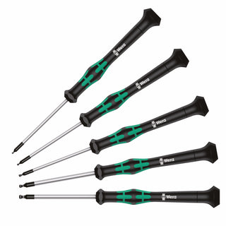 Wera 05345275001 Micro Ball End Hex Metric Precision Screwdriver Set, 5 Piece