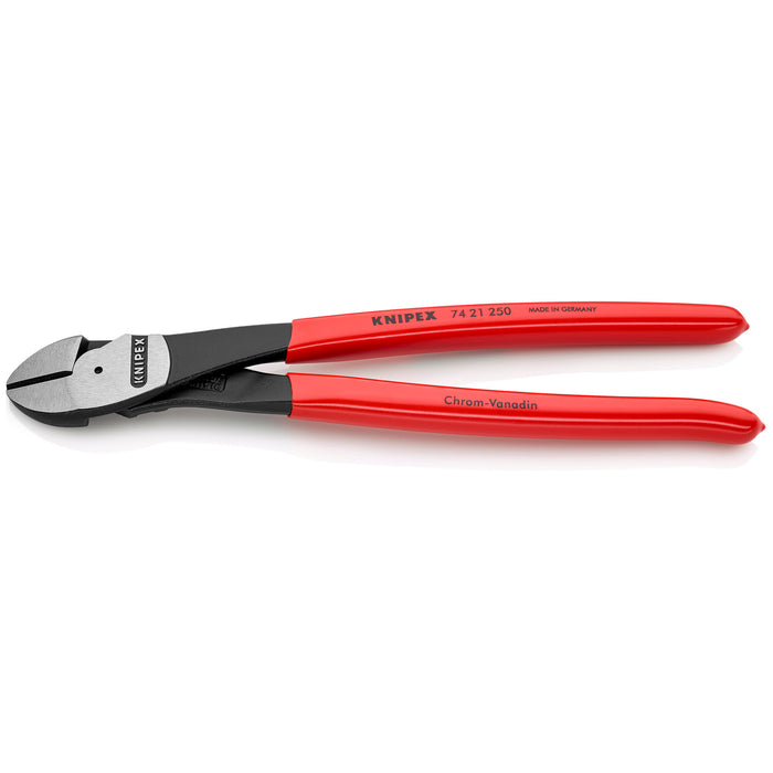 Knipex 74 21 250 10" High Leverage 12° Angled Diagonal Cutters