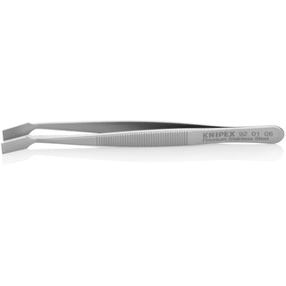 Knipex 92 01 06 4" Premium Stainless Steel Gripping Tweezers-30°Angled-Blunt Tips