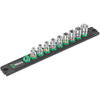 Wera Magnetic socket rail A Imperial 1 Zyklop socket set, 1/4" drive, imperial, 9 pieces