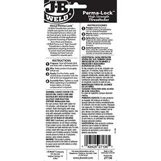 J-B Weld 27136 Perma-Lock Red Threadlocker, 36 mL