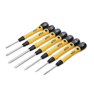 Wiha Tools 27392  7 Piece ESD Safe Picofinish Precision Slotted and Phillps Screwdriver Set