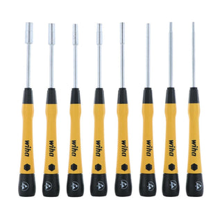 Wiha Tools 27789 8 Piece ESD Safe Picofinish Precision Nut Driver Set - Metric