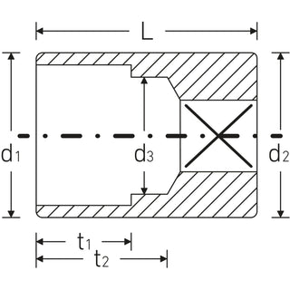 Stahlwille 01010035 6-pt 1/4" Socket, 3.5 mm