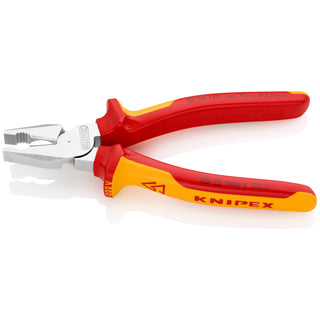 Knipex 02 06 180 7 1/4" High Leverage Combination Pliers-1000V Insulated