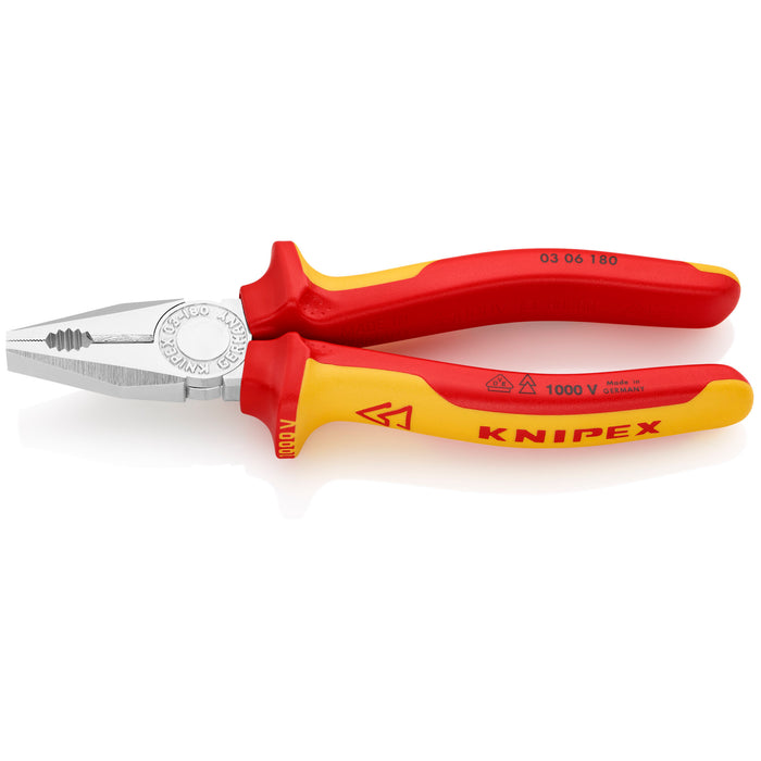 Knipex 03 06 180 7 1/4" Combination Pliers-1000V Insulated