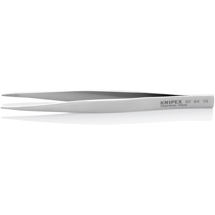 Knipex 92 84 18 5" Stainless Steel Gripping Tweezers-Blunt Tips
