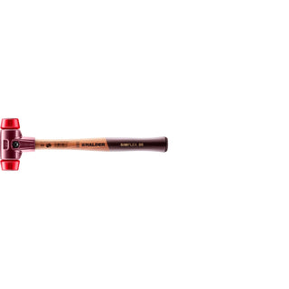 Halder 3006.030 Simplex Mallet with Red Acetate Plastic Inserts Cast Iron Housing and Wood Handle