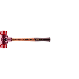 Halder 3006.040 Simplex Mallet with Red Acetate Plastic Inserts Cast Iron Housing and Wood Handle